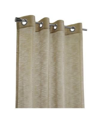 Boucle Raised Slub Texture Exclusive Sheer Grommet Curtain Panel 52" x 84" Tan
