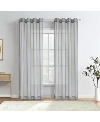 Luna Light Filtering Grommet Lightweight Solid Dolly Fabric Curtain Panel for Livingroom 52" x 95" Grey