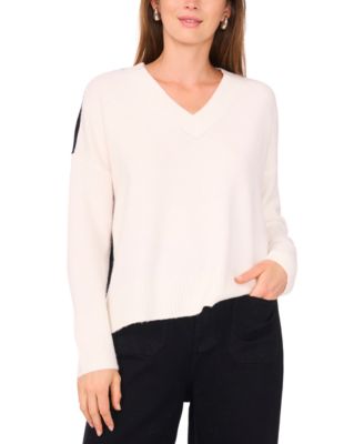 Vince Camuto - Women's Colorblocked Drop-Shoulder Sweater