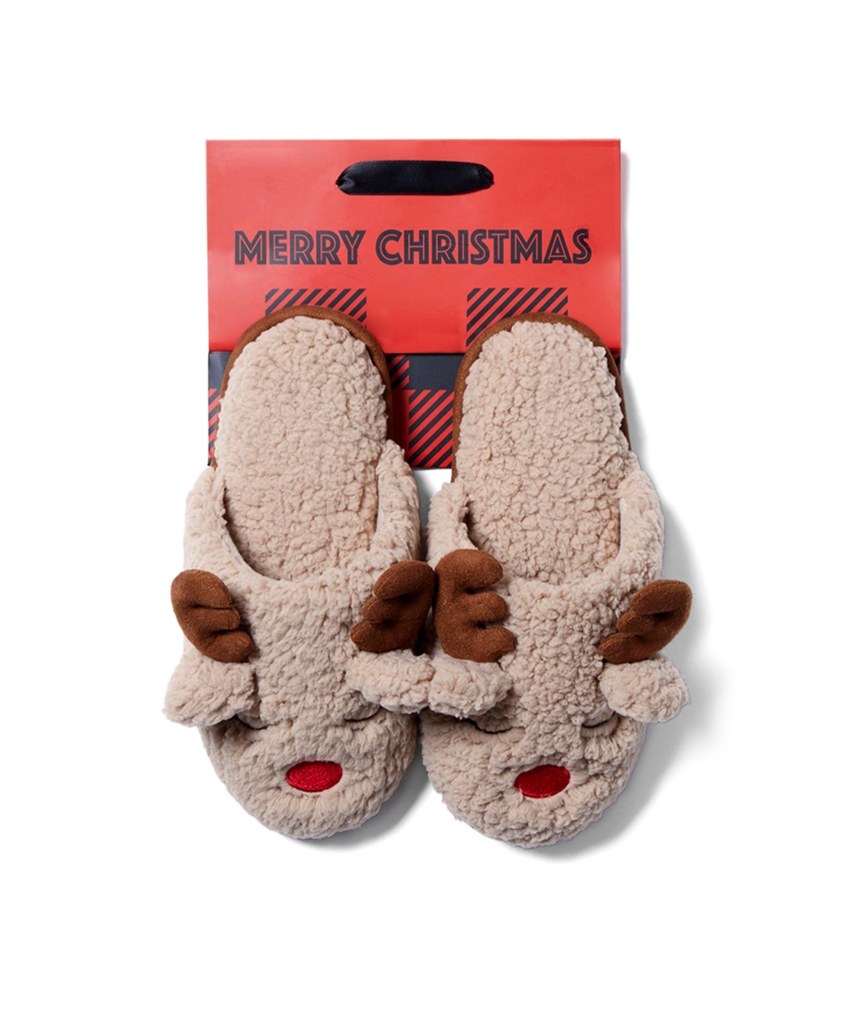 Cozyfoams Women's Holiday Novelty Scuff Slipper with Gift Bag