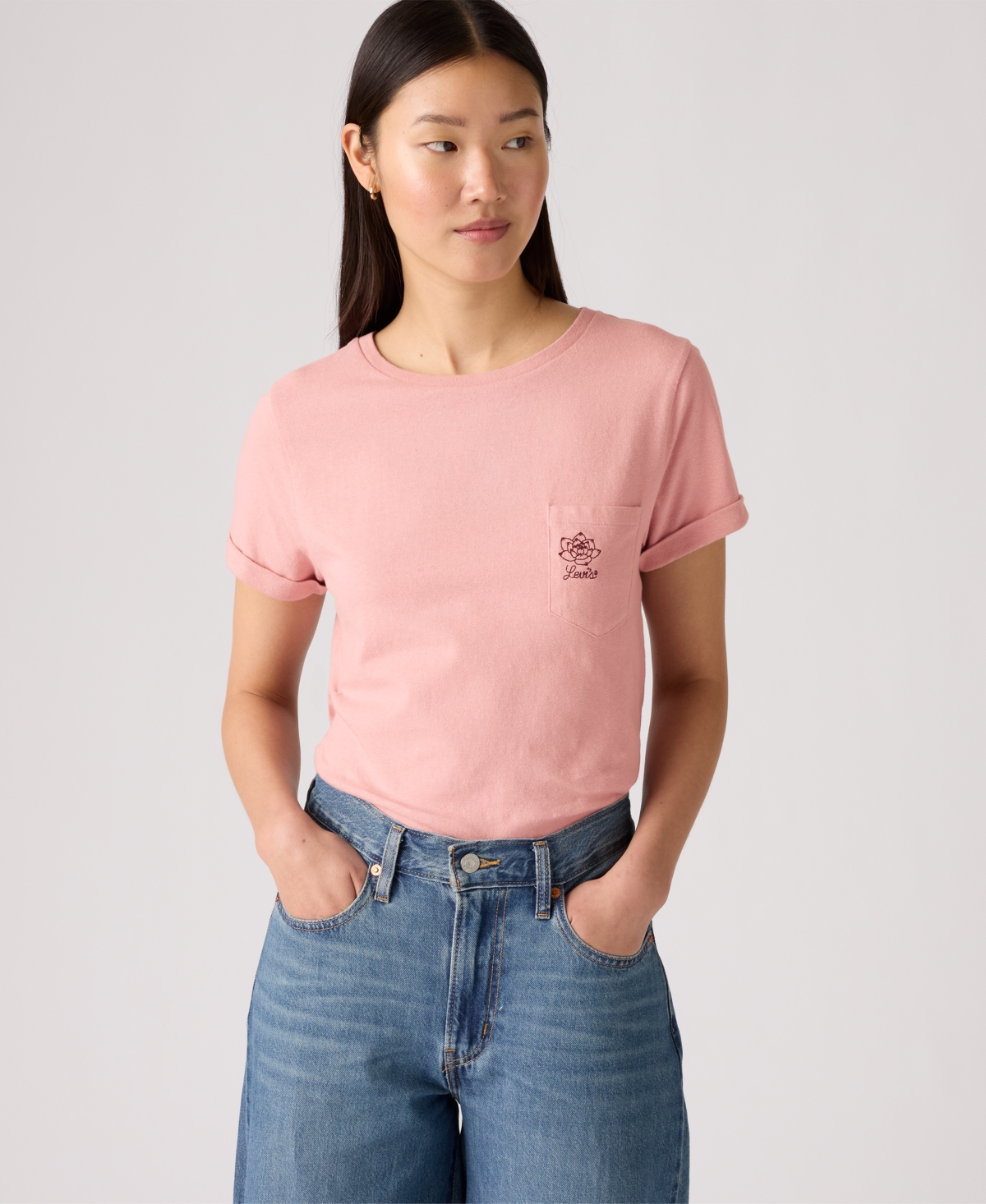 Levi's Women's Margot Cotton Embroidered-trim T-shirt In Multi
