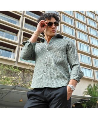 Men's Sage Green Shard-Tactile Shirt