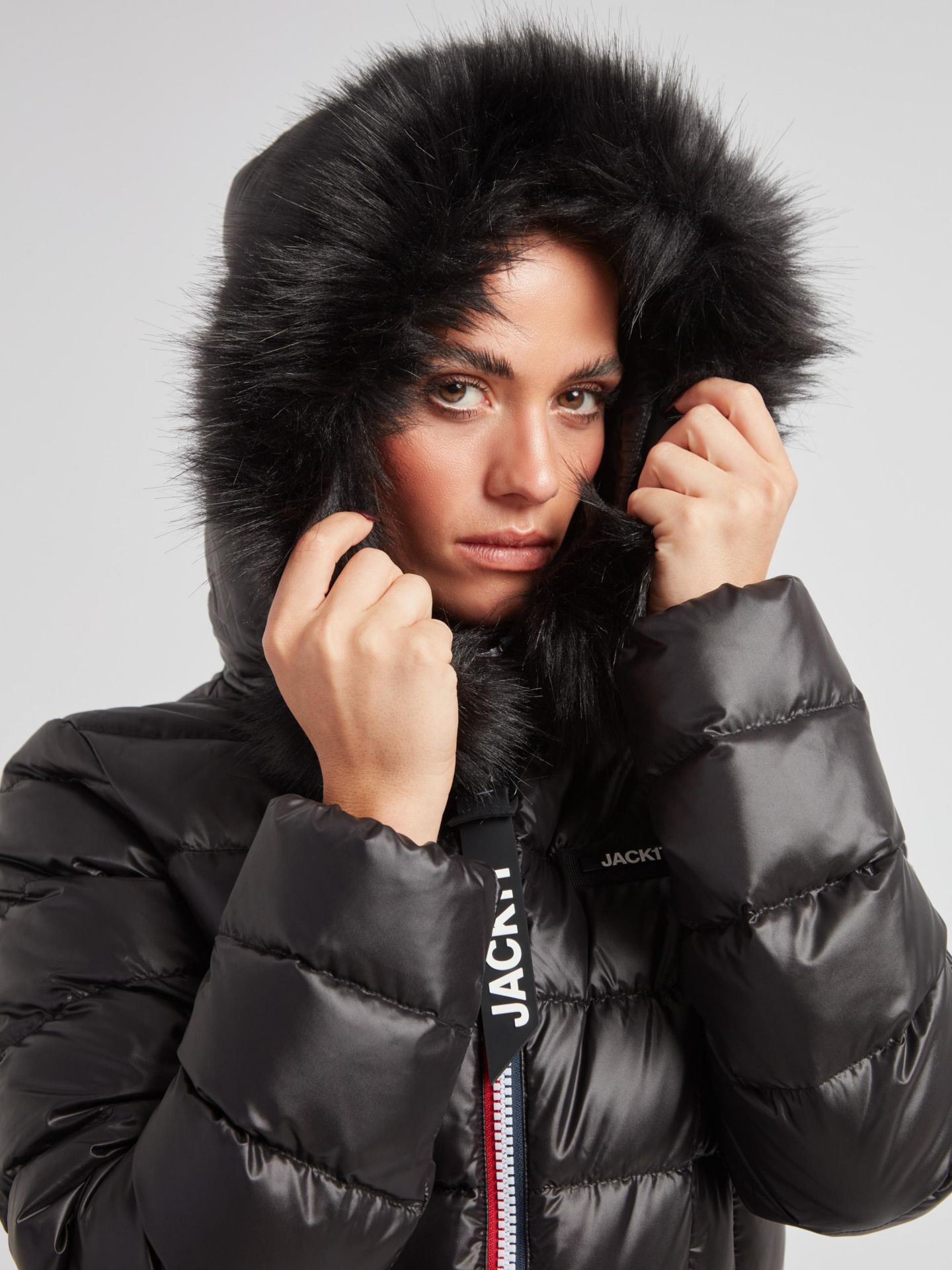 Женская куртка JACK1T R4D Faux Fur Tricolore Racer, цвет: Чёрный — фото 7