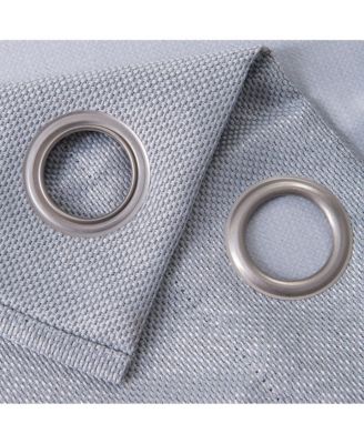 Oliva Gray Lucas Jacquard Blackout Grommet Panel - 52x84" Silver