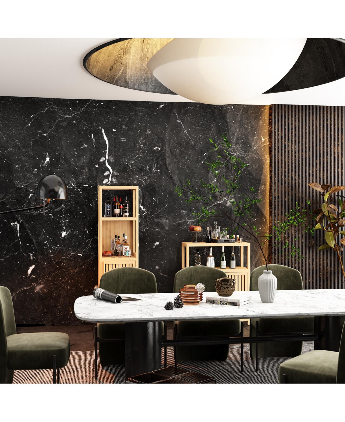 Airsurfer Large Capacity Multifunctional Bamboo Storage Cabinet Furniture for Bathroom and Living Room Freestanding Organizer