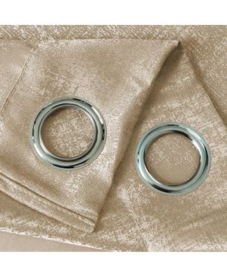 Oliva Gray Nora Embossed Blackout Grommet Panel - 52x90" Gold