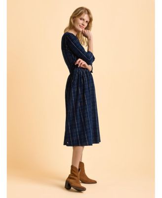 Women's Lilliput 3/4 Sleeve Boat Neck Midi Dress