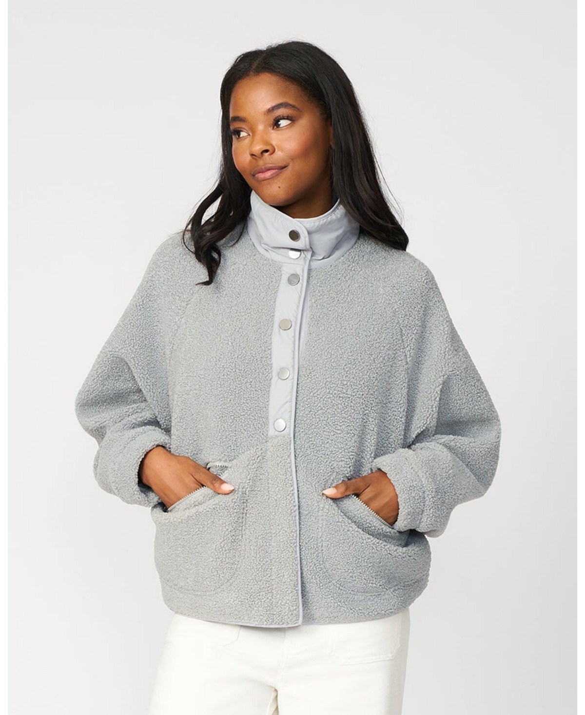 Cable & Gauge Women's Cozy Sherpa Stand Collar Jacket