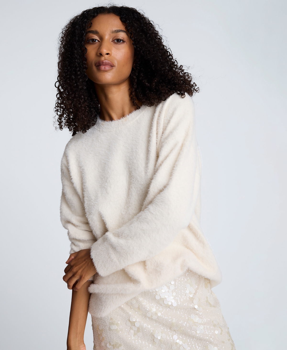 Kenneth Cole Women's Eyelash Crewneck Sweater