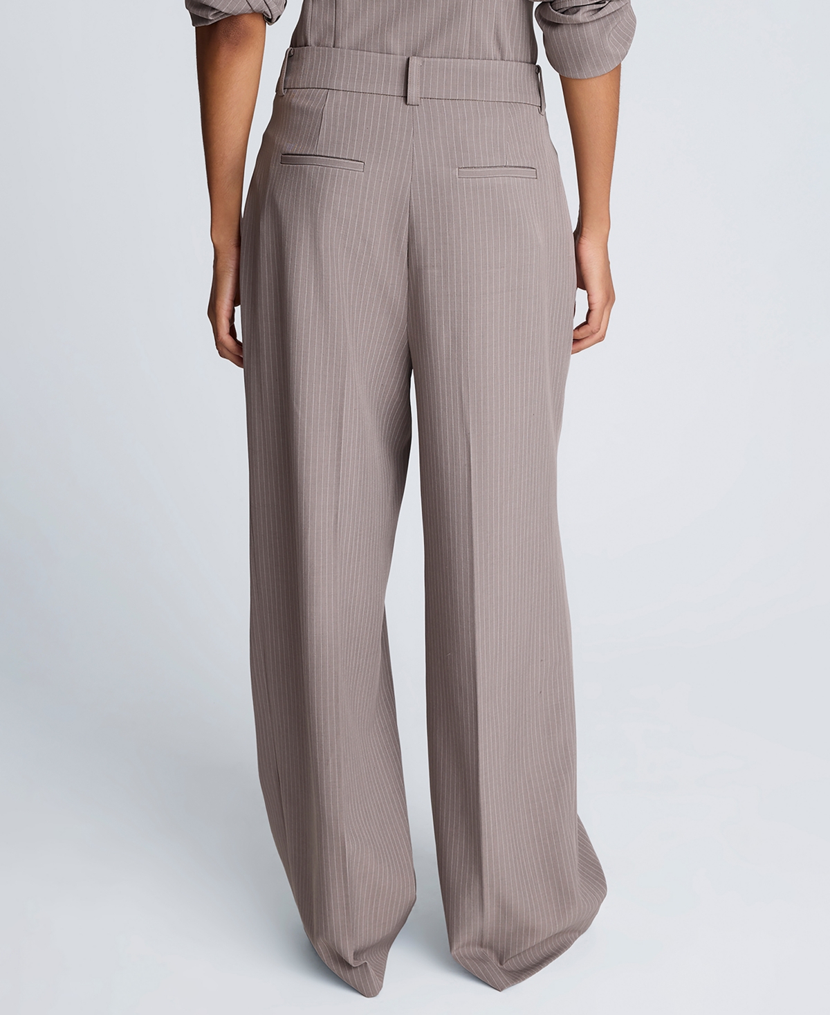 Kenneth Cole Women's Pinstripe High Rise Double Pleated Pants