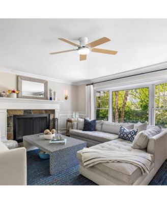 42-inch Modern Minimalist White 5-Blade Led Lights and Remote Control Ceiling Fans