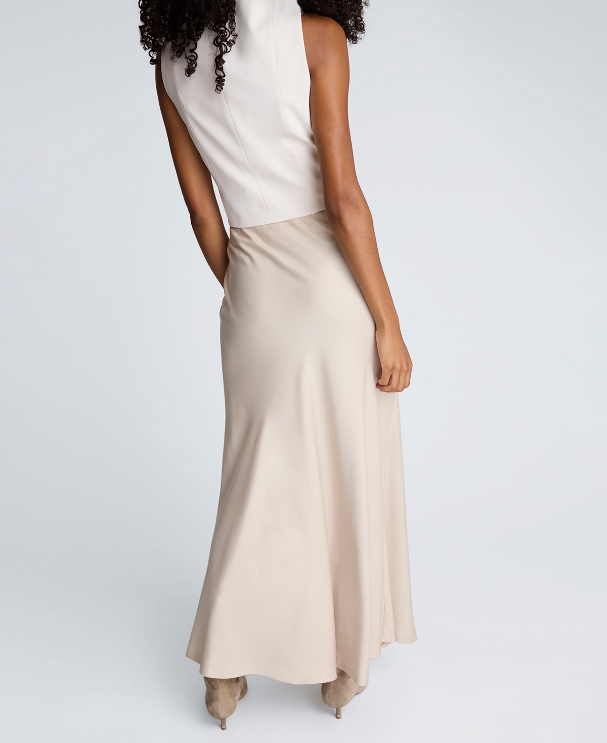 Kenneth Cole Women's Textured Charmeuse Bias Flared Maxi Skirt