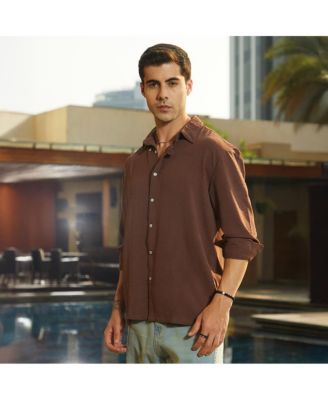 Men's Chocolate Brown Breezy Wrinked Shirt