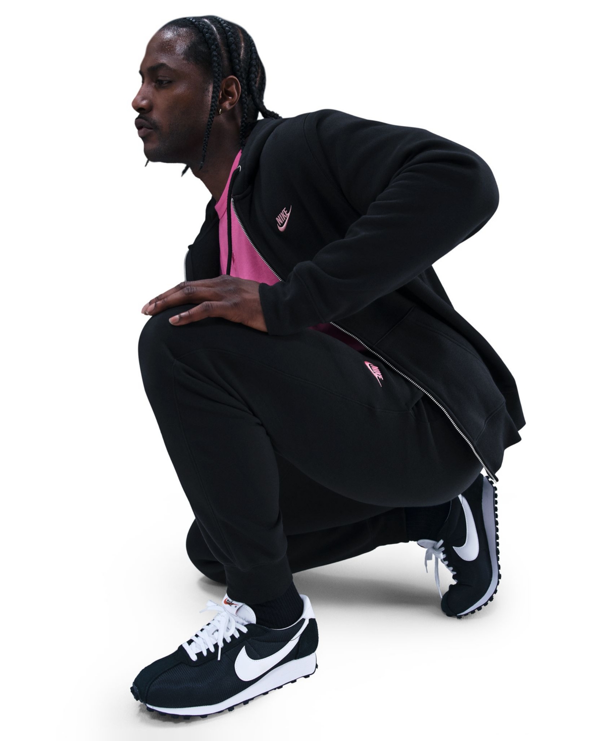 Nike Club Men's Fleece Drawstring Joggers Pants In Black