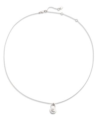 Silver-Tone Logo Padlock Pendant Necklace