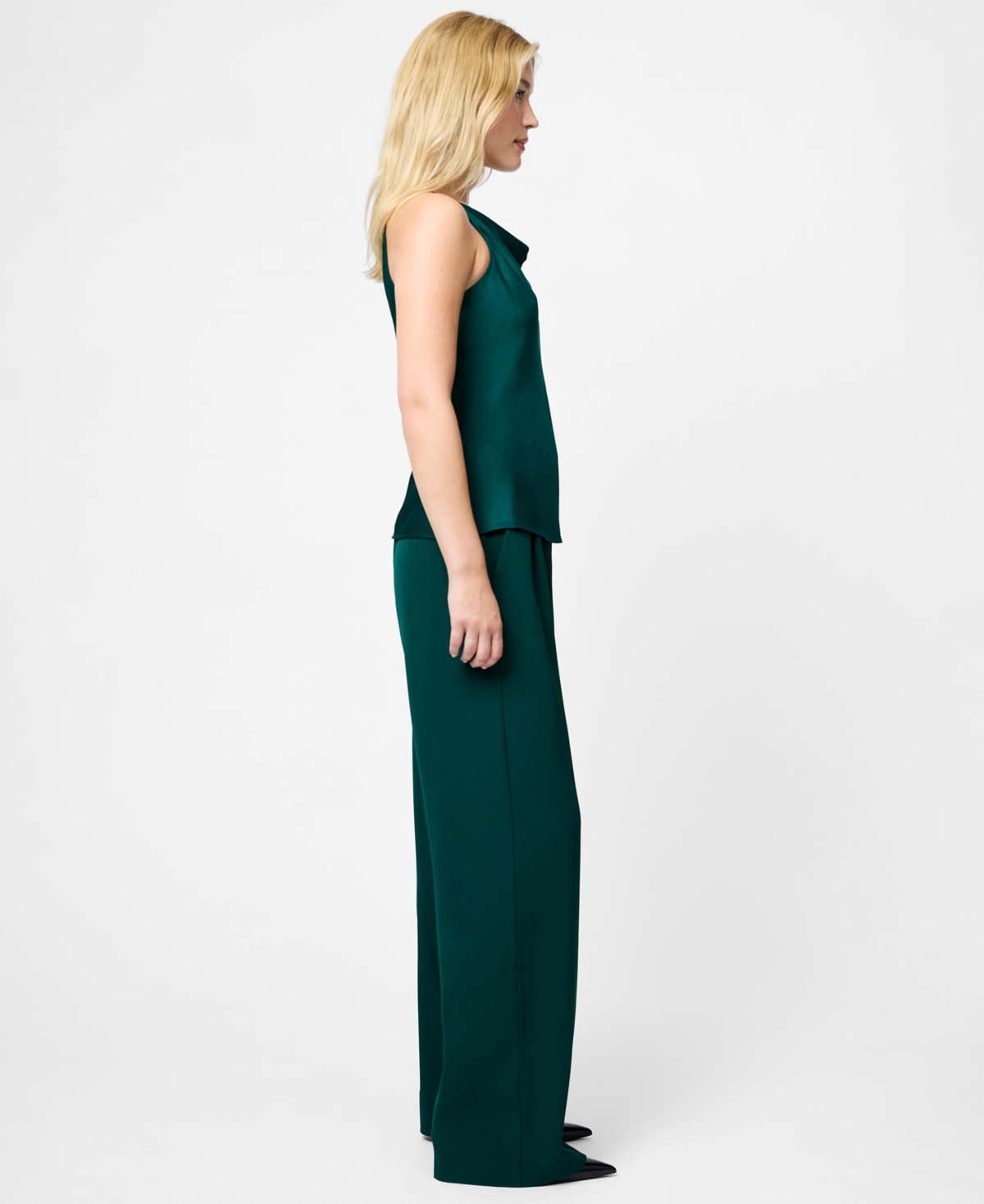 French Connection Women's Ennis Satin Cowl Neck Top