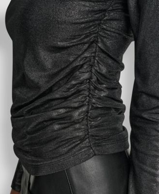 Women's Ruched Detail Long-Sleeve Top