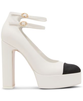 Women's Peyton Cap-Toe Platform Mary-Jane Pumps