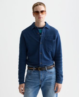 Men's Washed Textured Long-Sleeve Shirt