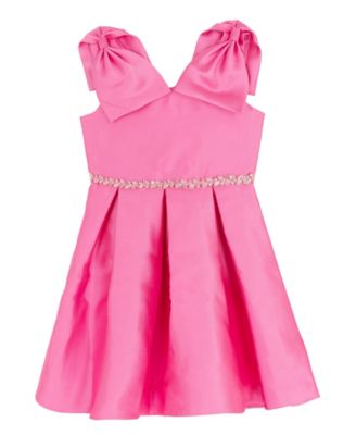 Girls 2T-6X Shoulder Bow Mikado Sleeveless Dress