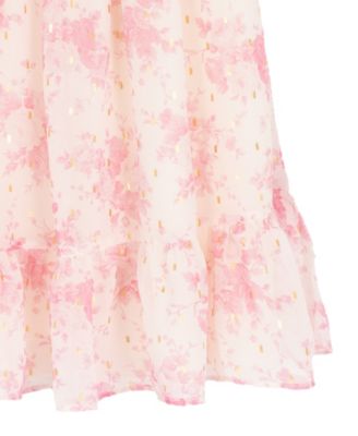 Girls 7-16 Floral Chiffon Square Neck Dress