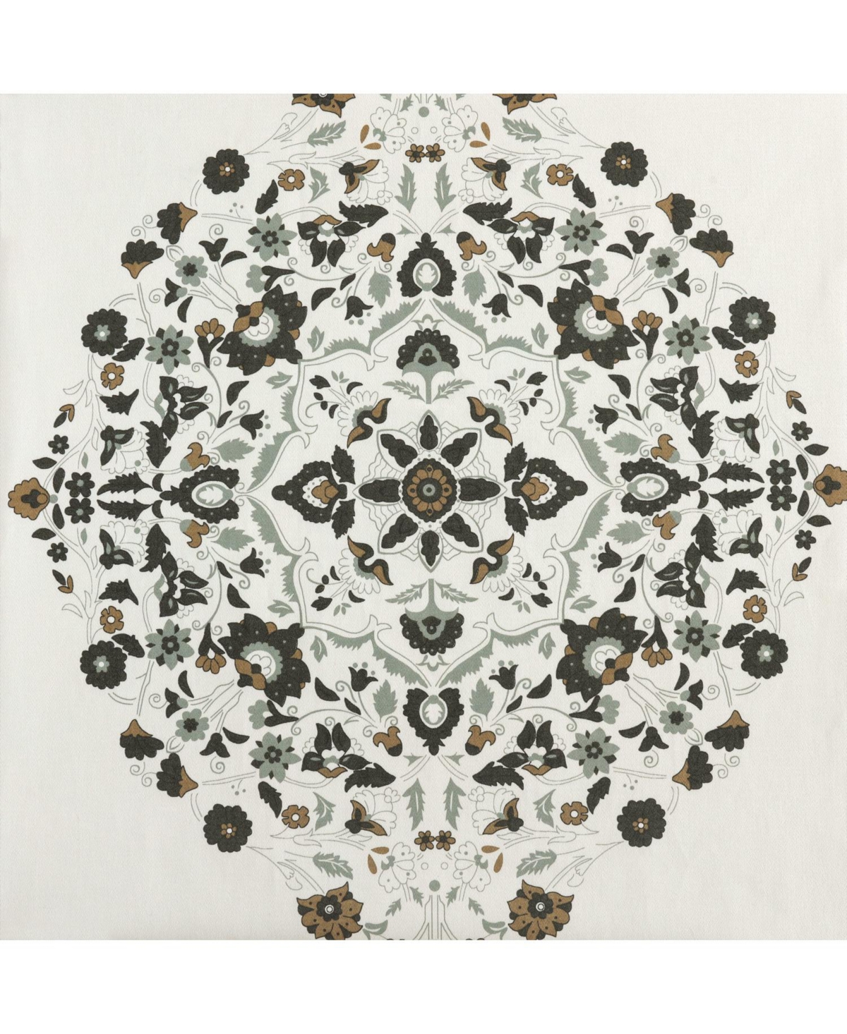 Half Price Drapes Kerala Cocoa Emblem Printed Cotton Room Darkening Curtain