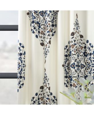 Emblem Printed Cotton Room Darkening Curtain
