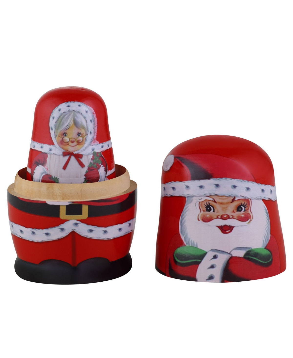 Mr. Christmas Santa And North Pole Pals Nesting Wooden Christmas Figurines, Set Of 5 In Multi