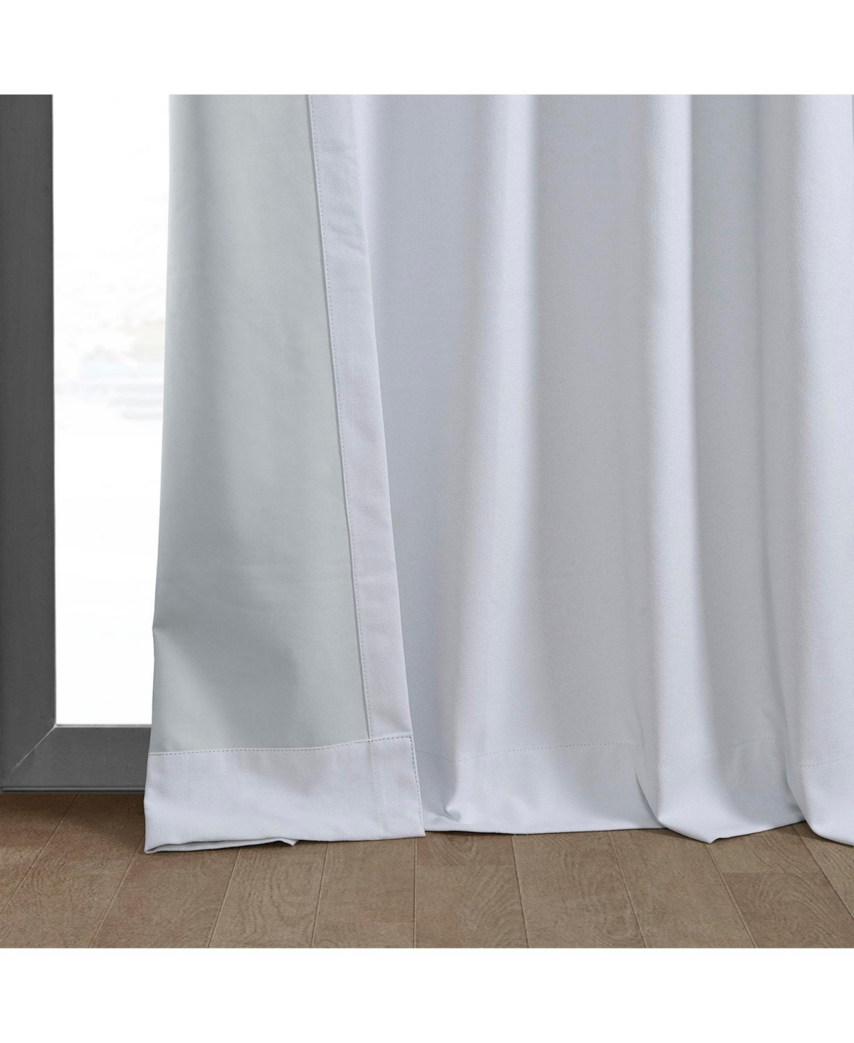 Half Price Drapes White Thermal Cross Linen Weave Blackout Curtain