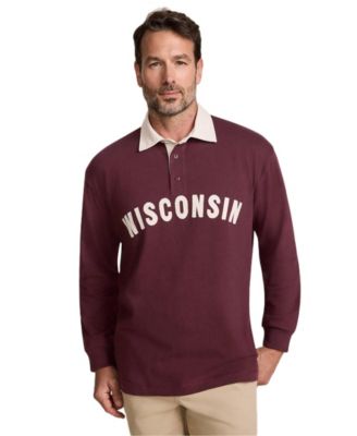 Men's Long Sleeve Rugged Rugby Embroidered Polo