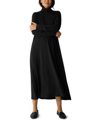 Eileen Fisher - Women's Turtle Neck A-Line Dress, Regular and Plus