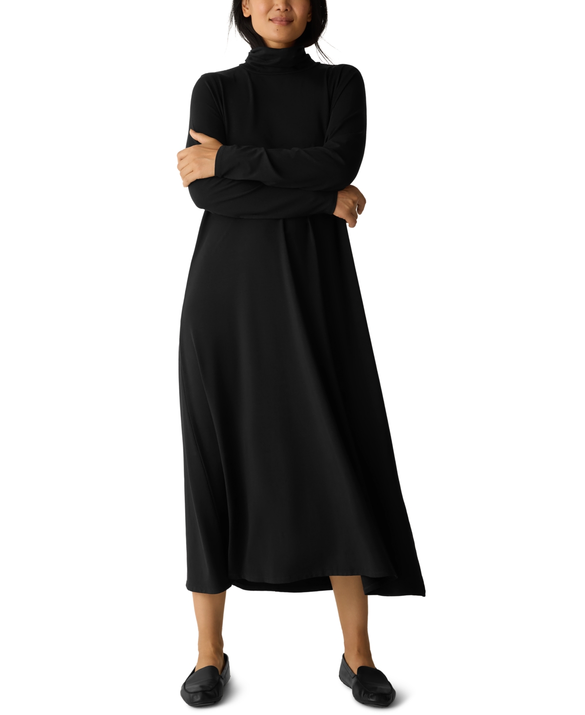 Eileen Fisher Women's Turtle Neck A-Line Dress, Regular and Plus