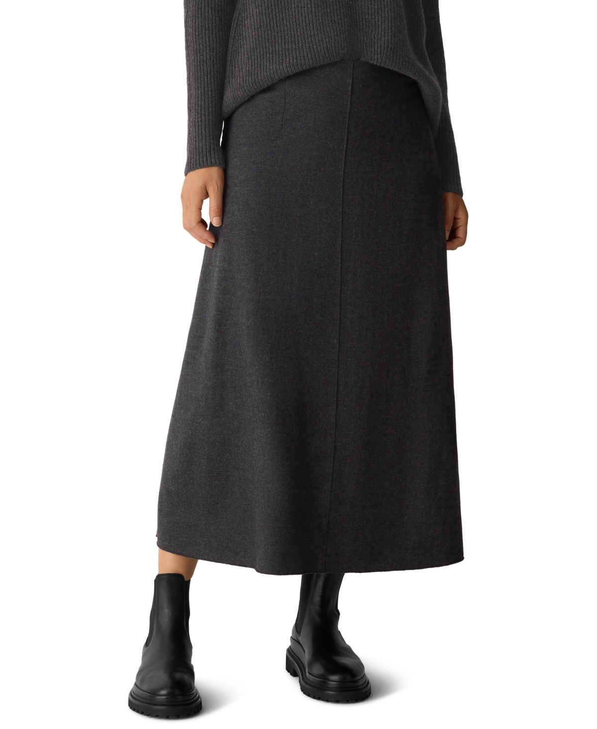 Eileen Fisher Women's Solid A-line Skirt, Regular And Plus In Gray