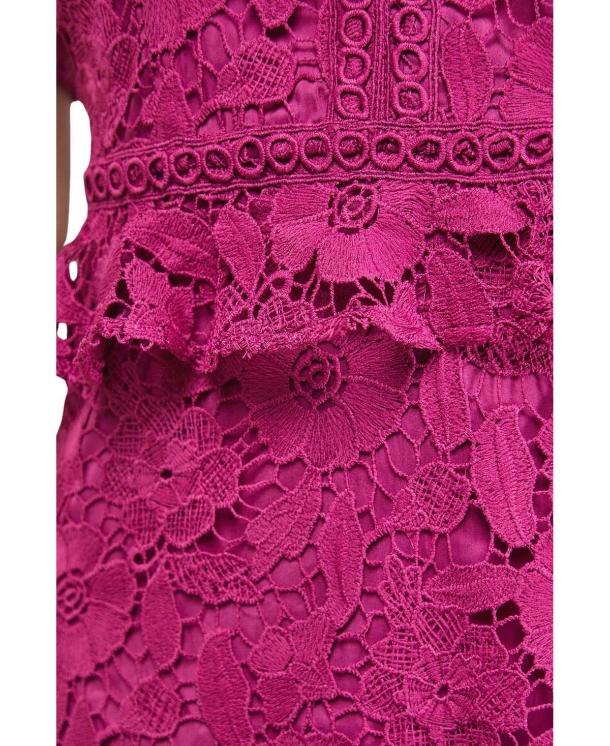 Oasis Women's Lace Trim Detail Frill Sleeve Mini Dress