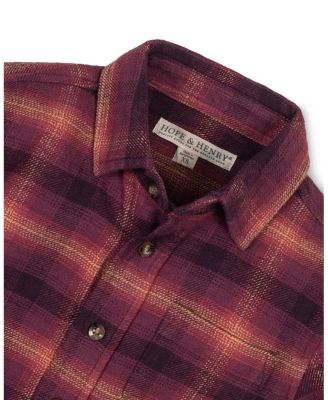 Little and Big Boys' Organic Long Sleeve Flannel Button Down Shirt