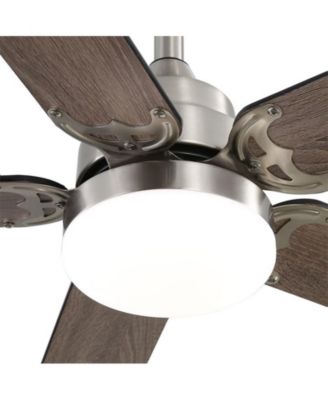 42-inch Modern Minimalist Sand Nickel 5-Blade Ceiling Fans with Led Lights and Remote Control
