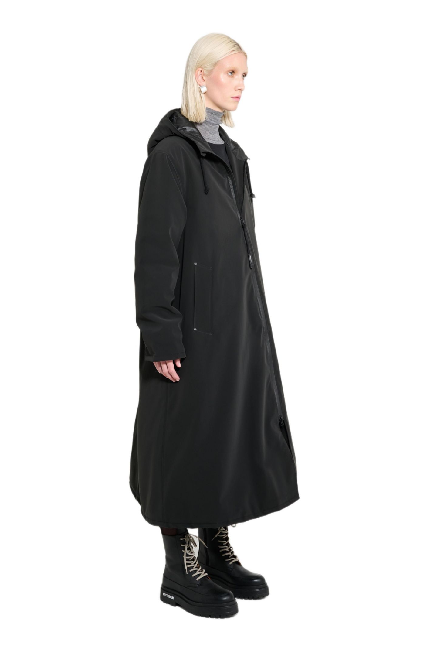 Женское пальто Stutterheim Mosebacke Long Matte Winter, цвет: Чёрный — фото 4