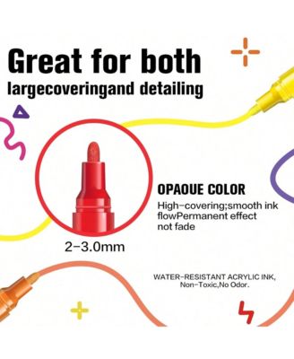 18-Color Acrylic Paint Pens Set – Permanent Poster Markers for Glass, Wood, Paper, Touch-Up Models, DIY Crafts & Art Projects