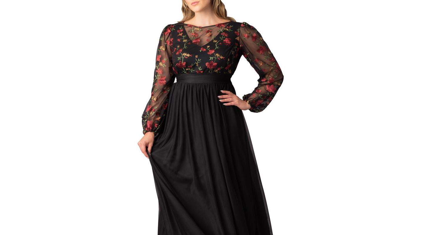 Женское платье Kiyonna Plus Size Eternal Embroidered Bodice Evening Gown, цвет: С принтом, вариант 1 — фото 3