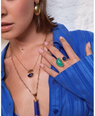 Avery Lapis and Aqua Chalcedony Cocktail Ring