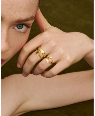 Lapis Moon and Star Stacking Ring