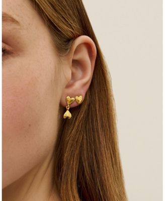 Double Heart Drop Studs