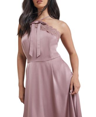 Women's Lace Detail Midi Prom Dress