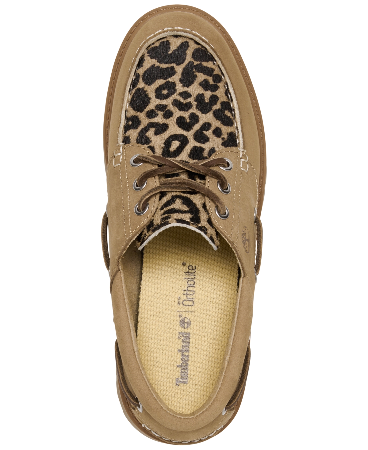 Timberland Women's Stone Street 3-Eye Leopard Print Platform Boat Shoes from Finish Line