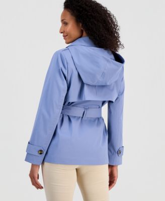 Women's Short Double-Breasted Belted Trench Coat
