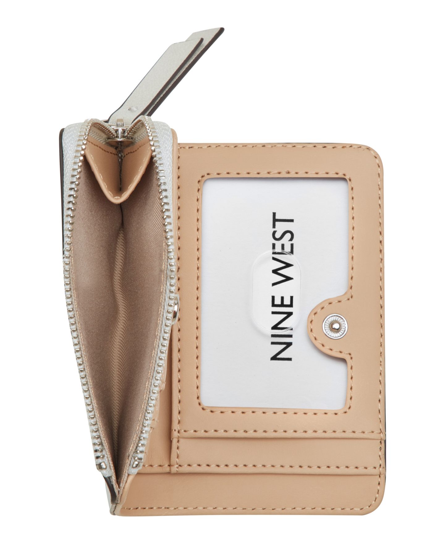 Женский кошелёк Nine West Cramer Zip Around Card Case, цвет: Серебряный — фото 3
