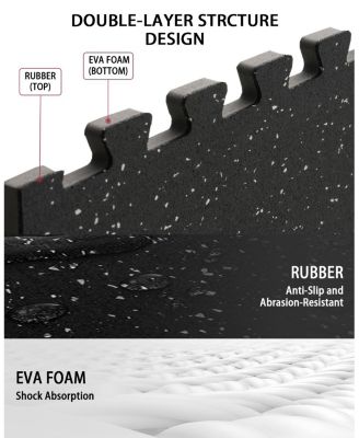 0.56" Interlocking Gym Flooring - 48 Sq Ft EVA Foam & Rubber Top Exercise Mats