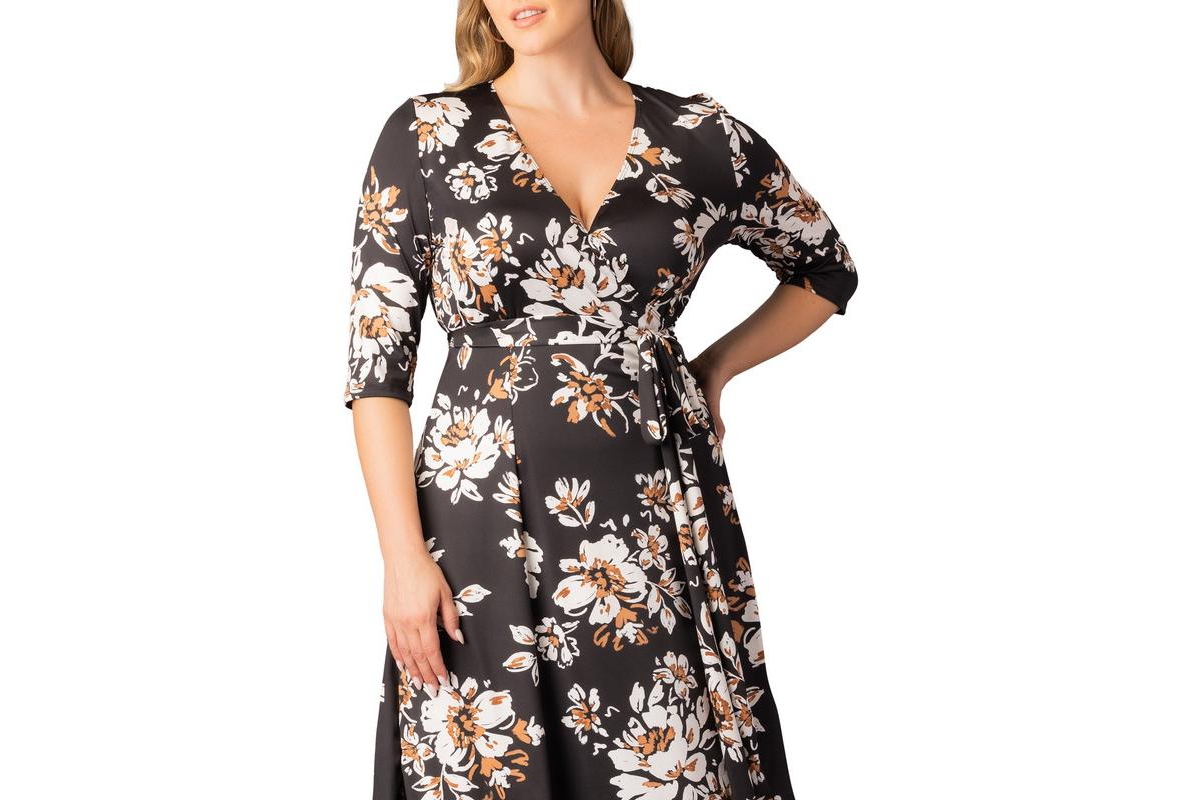 Kiyonna Plus Signature Print Wrap Dress