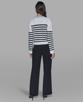 Women's Contrast Trim Pull-On Sweater