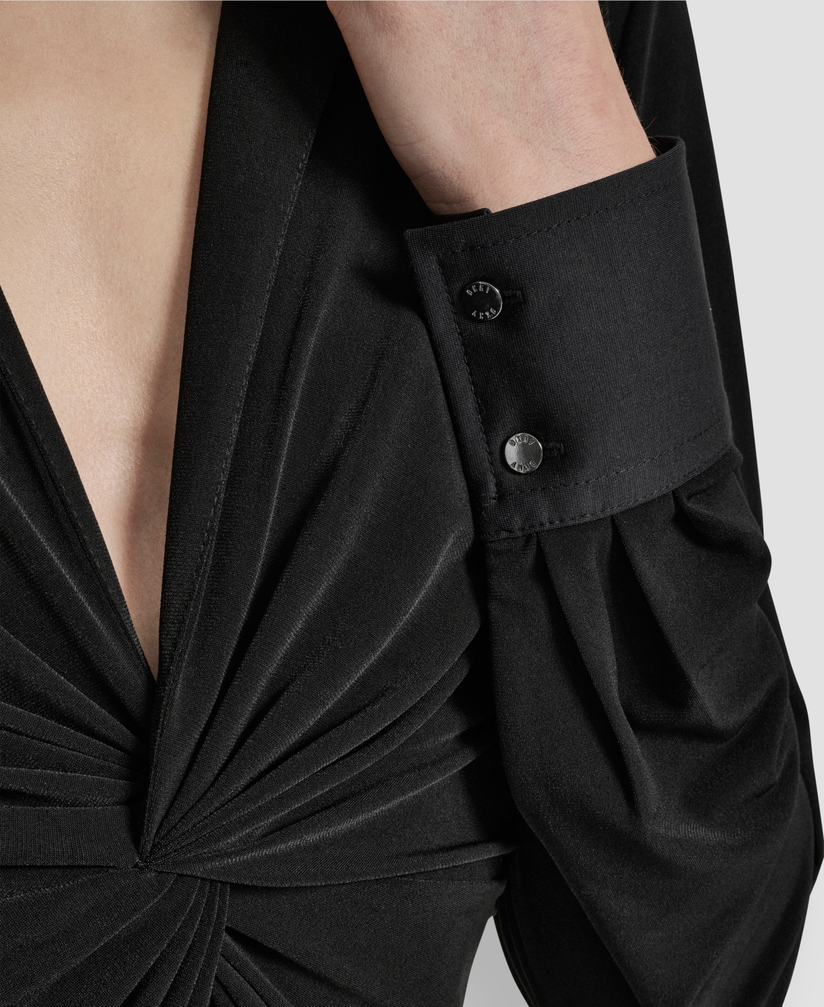 Dkny Plus Knot-Front Long-Sleeve Top